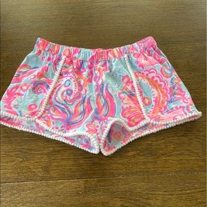 Lilly Pulitzer girls shorts, L (8-10), pink, blue, VGUC